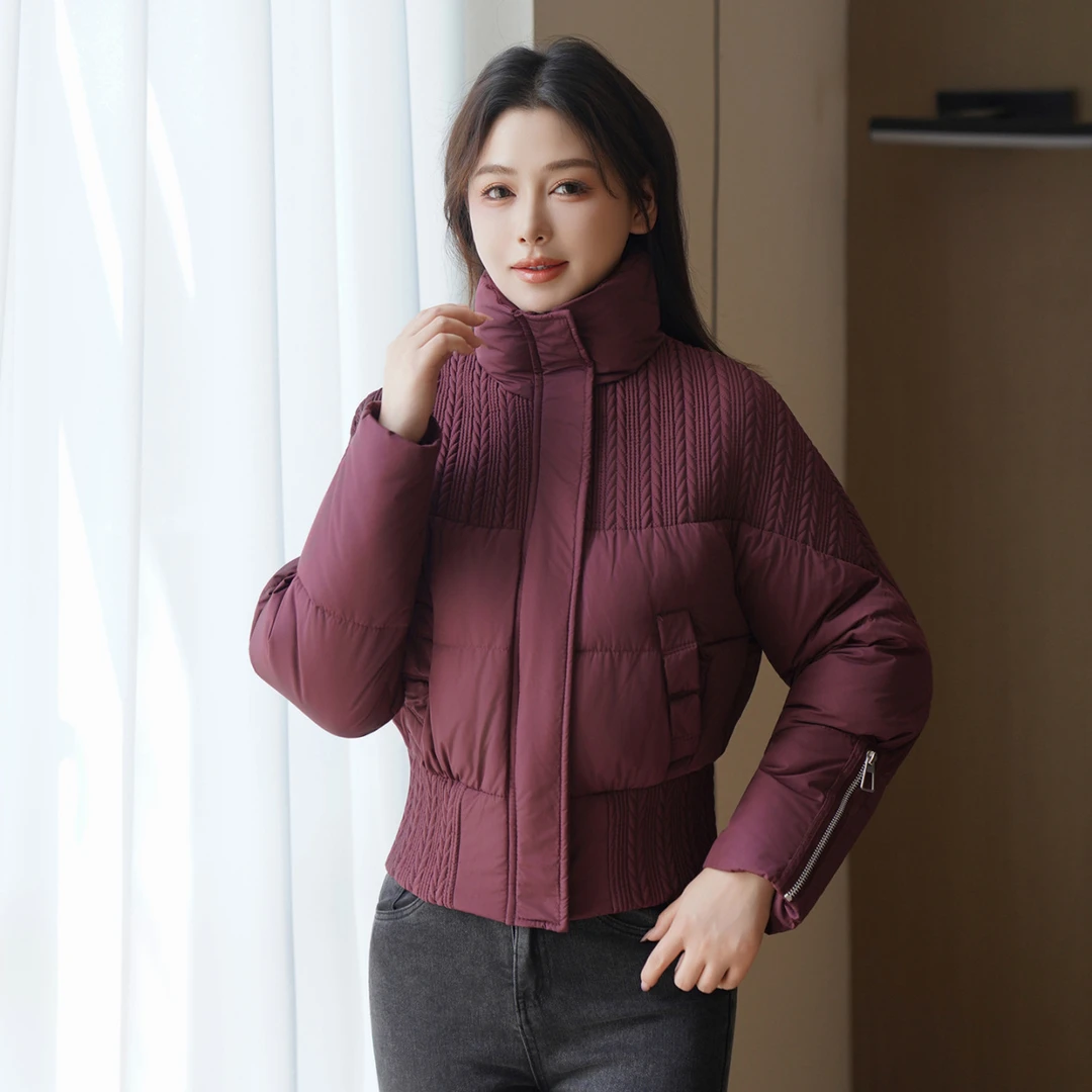 时尚洋气羽绒棉服女2025冬装新款时尚小棉袄小个子短款棉衣外套女