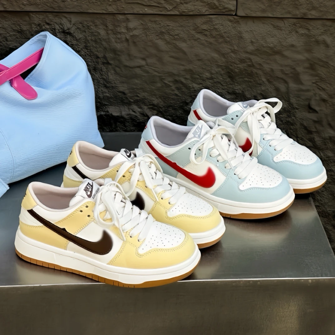 防滑低帮休闲板鞋2025款拼色休闲真小白鞋