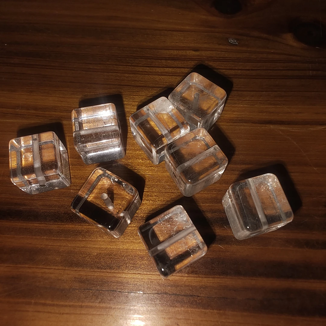 天然闪灵白水晶方糖散珠配件多宝配饰DIY编绳潘多拉小滴溜珠珠