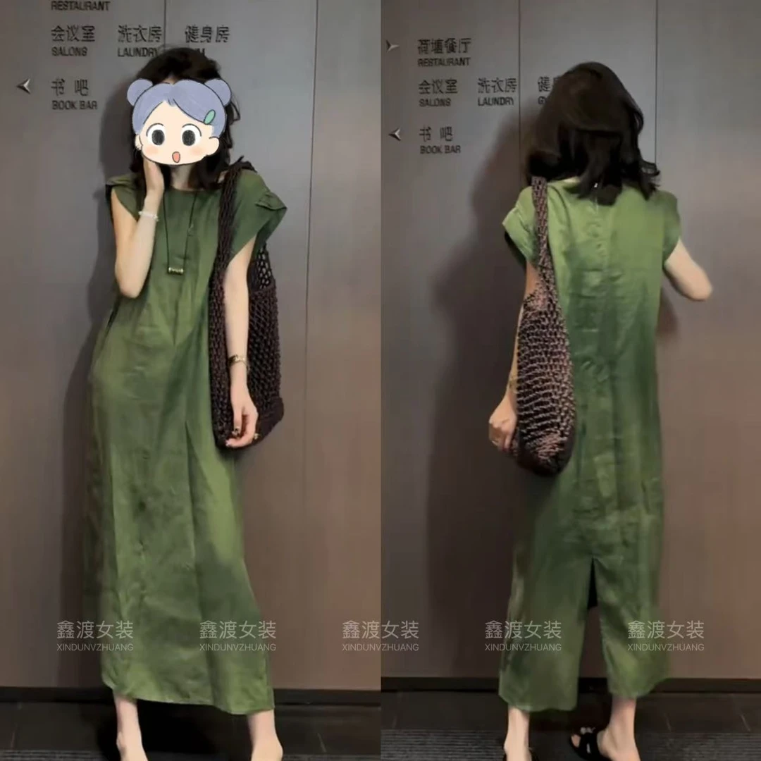 2025夏季新款时尚显瘦气质女士网红洋气连衣裙百搭款D9944