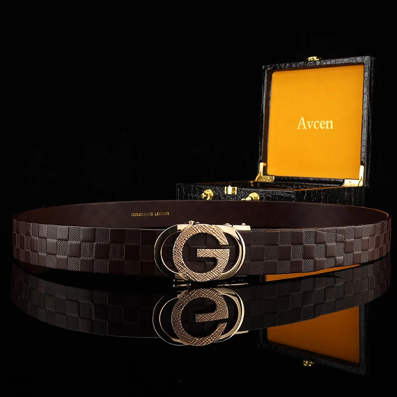 【私人定制进口牛皮套装】高档皮带男真皮G字腰带时尚百搭商务裤带