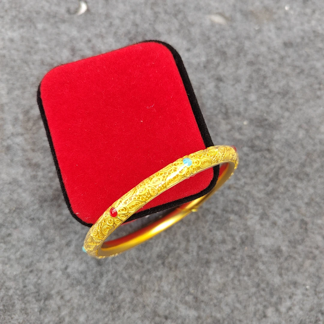 足金花丝手镯 真金  假一赔十 畅销 抖音国检证书有费用 理性下单