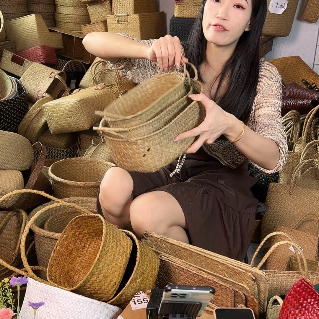 编织带草编包/草编收纳盒微瑕疵