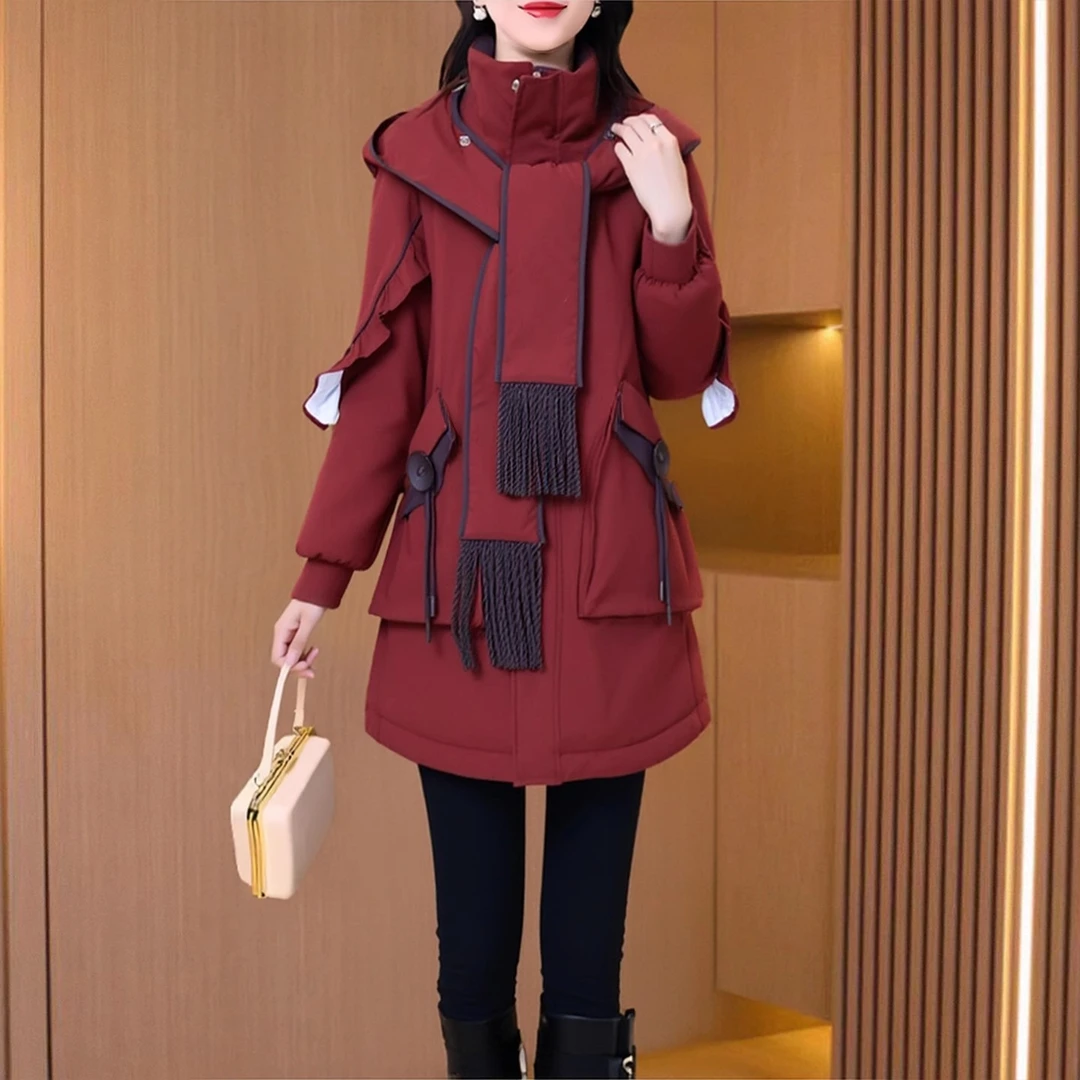 【恋晚】晋江红色棉服女2025新款冬加厚高端品牌洋气小棉袄夹棉外套