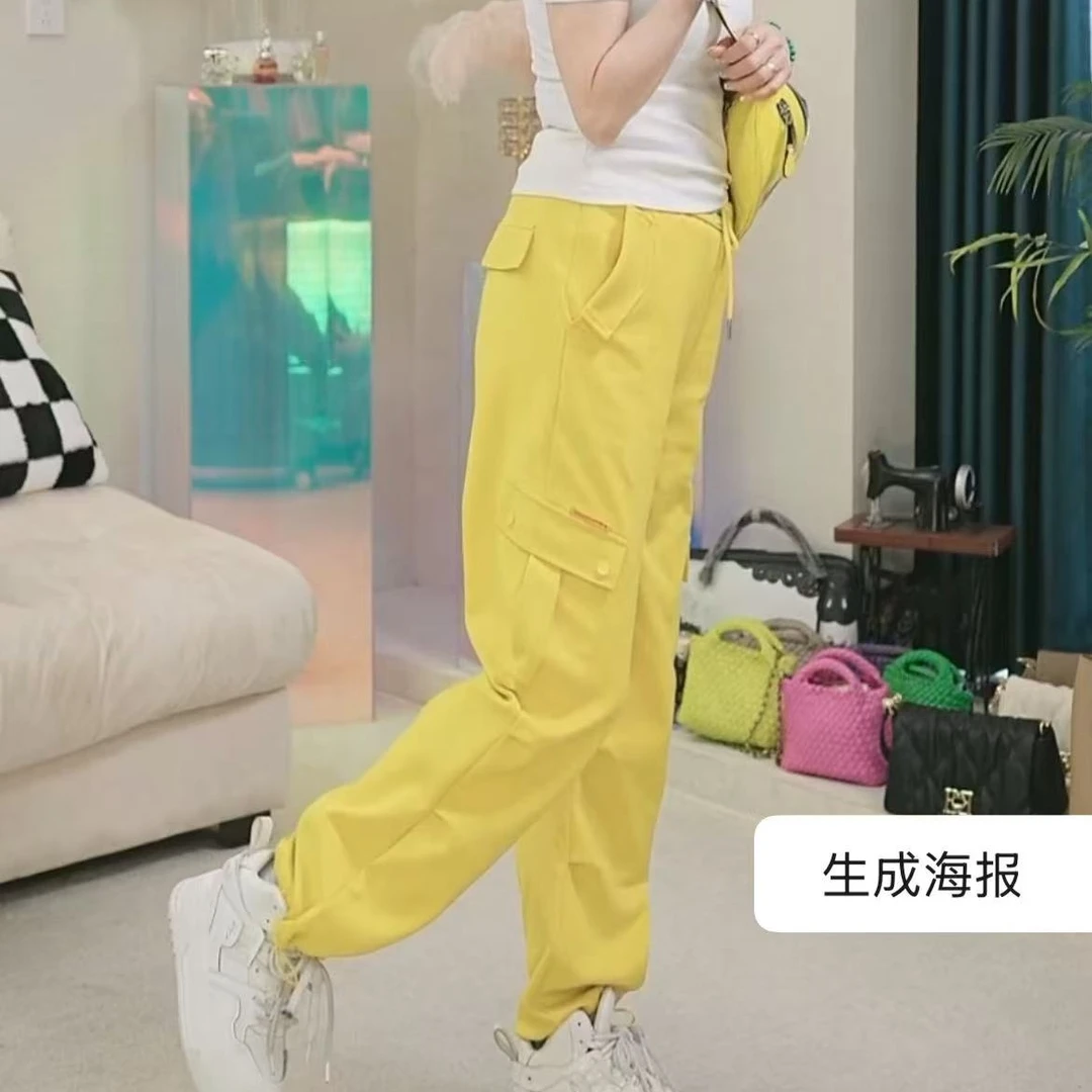 爱舞服饰 绿标抽绳工装裤 2609