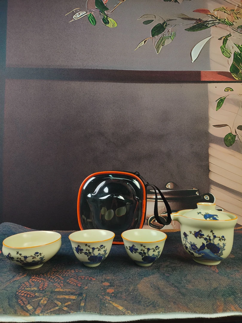 H0088-汝窑喜山眉梢变色旅行茶具YCT