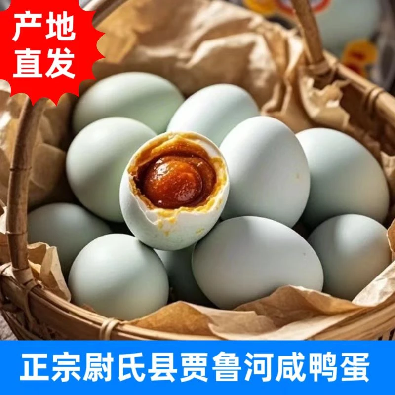 正宗尉氏县贾鲁河咸鸭蛋流油宣传散养新鲜流油正宗土尉氏咸鸭蛋