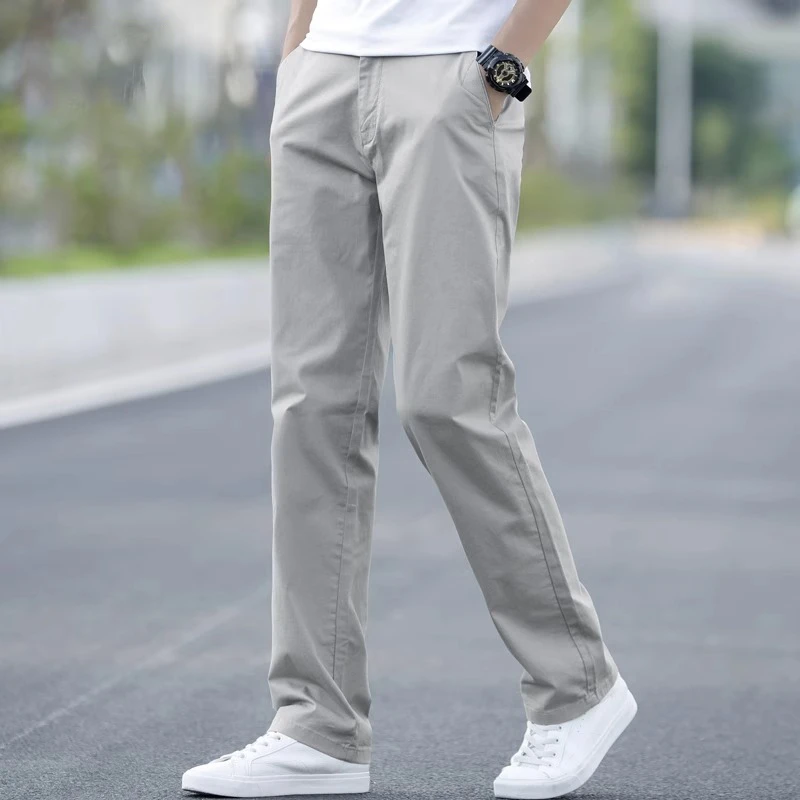 Salodac休闲裤男士夏季薄款新款直筒宽松长裤商务西裤棉男裤子