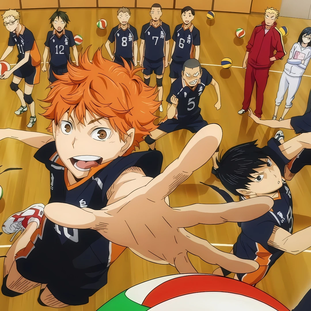 《排球少年》插队链接二创周边亚克力水晶砖摆件