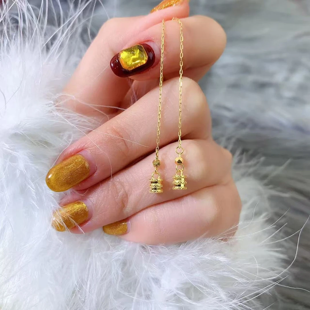 【伟新源】足金999 5G工艺 蛮腰耳线1.45克