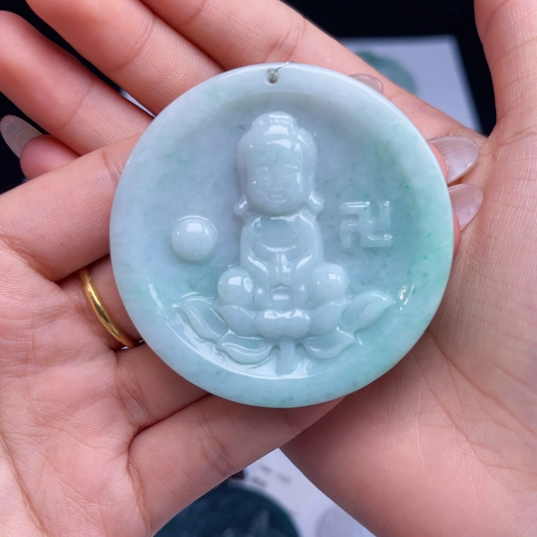颈饰未镶嵌翡翠天然翡翠宝宝佛