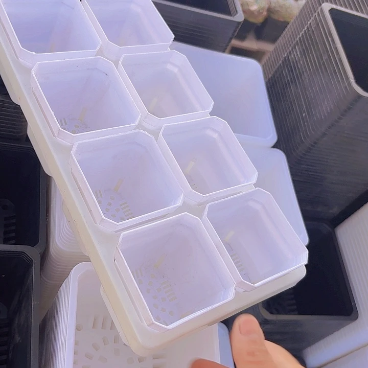 7公分白方盆8个含托架