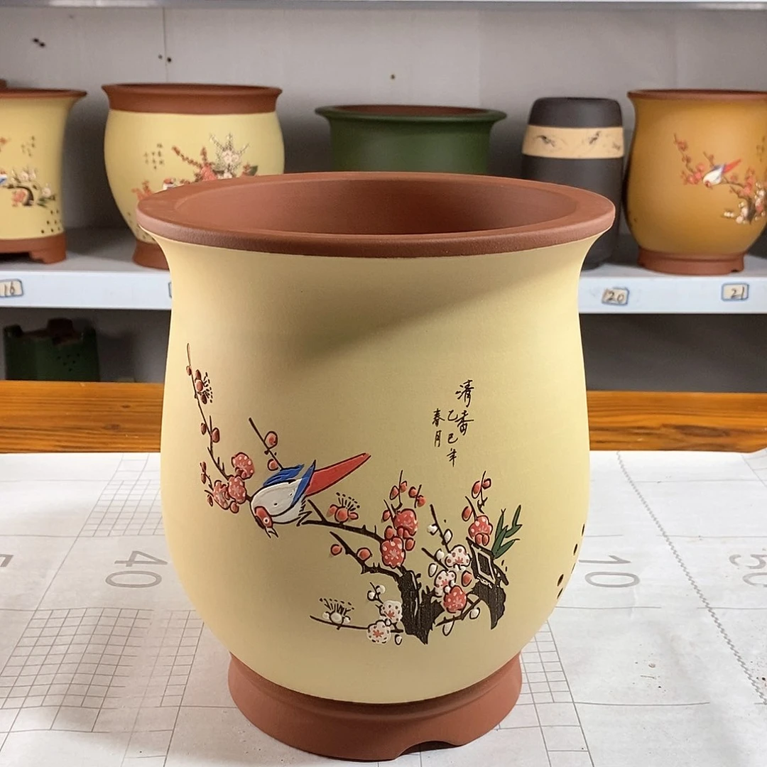 紫砂花盆小*紫砂兰花盆298