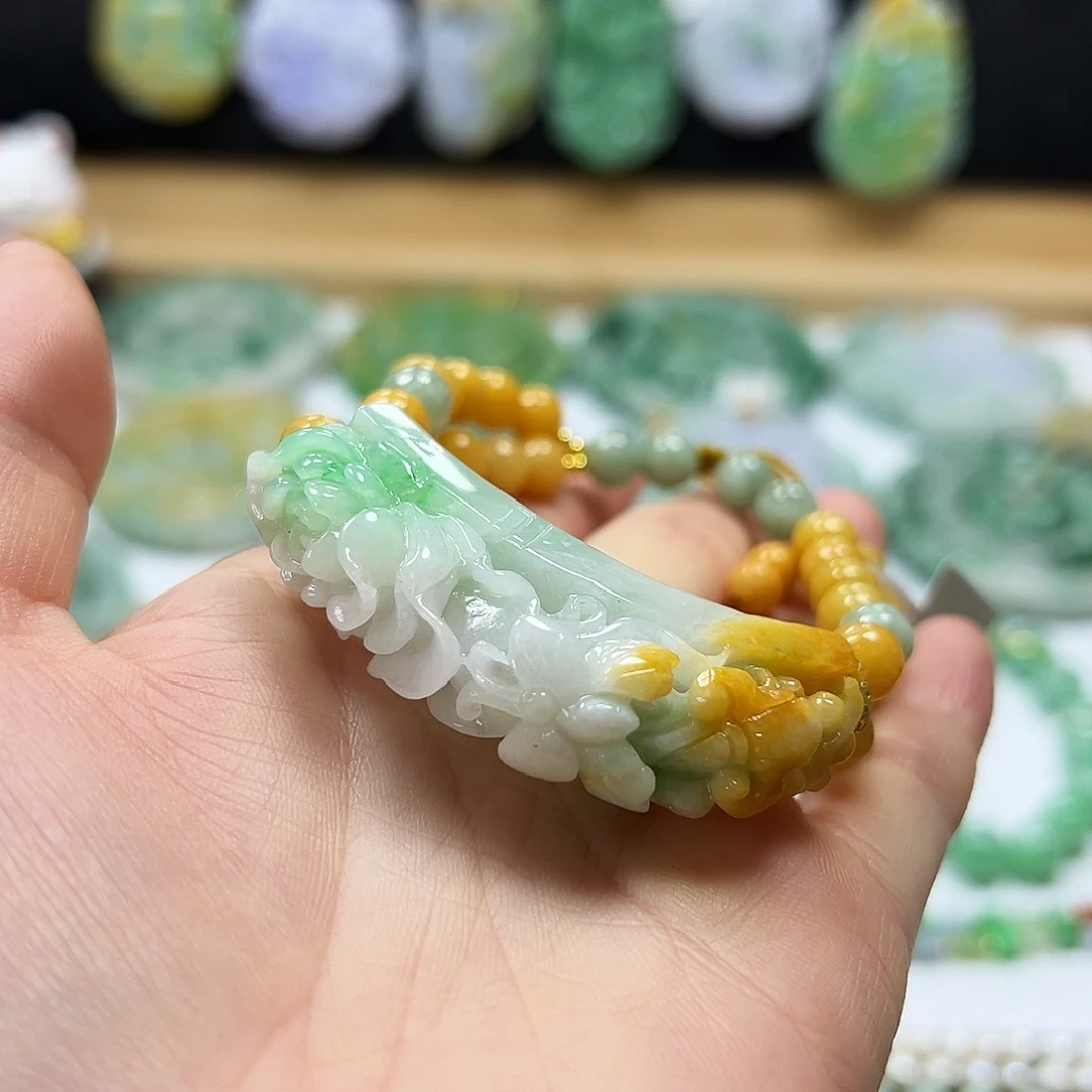 翡翠未镶嵌手链手牌