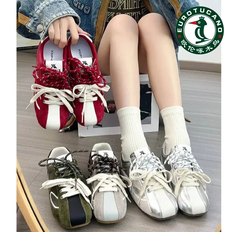 欧伦啄木鸟内增高高跟德训鞋白色增高鞋子韩版透气女鞋百搭休闲鞋