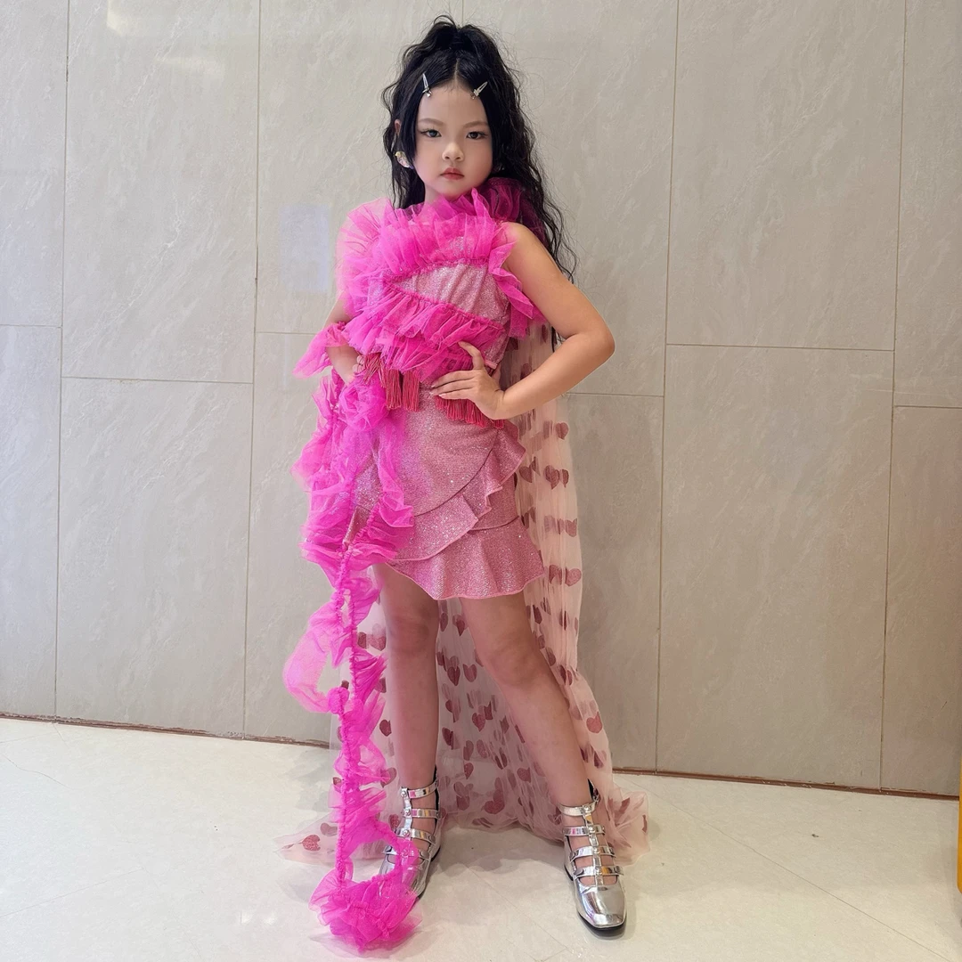 出售女童服装粉色演出服公主风走秀套装潮流时尚百搭