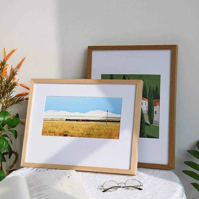 时几初实木挂墙画框装裱4K8K2素描纸木框订制四开16A4a3 36寸相框