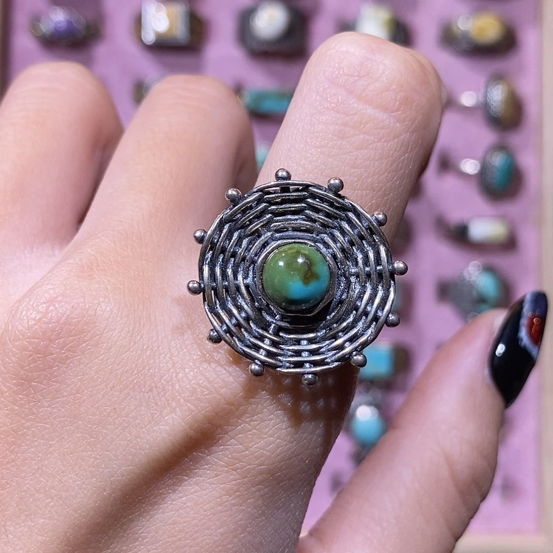 聿***青绿松石银S925镶嵌戒指