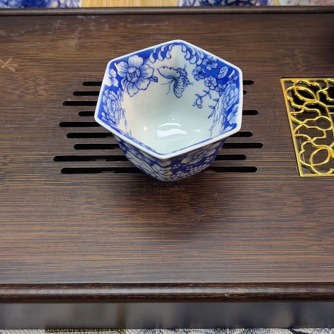 手绘满工万花六方杯