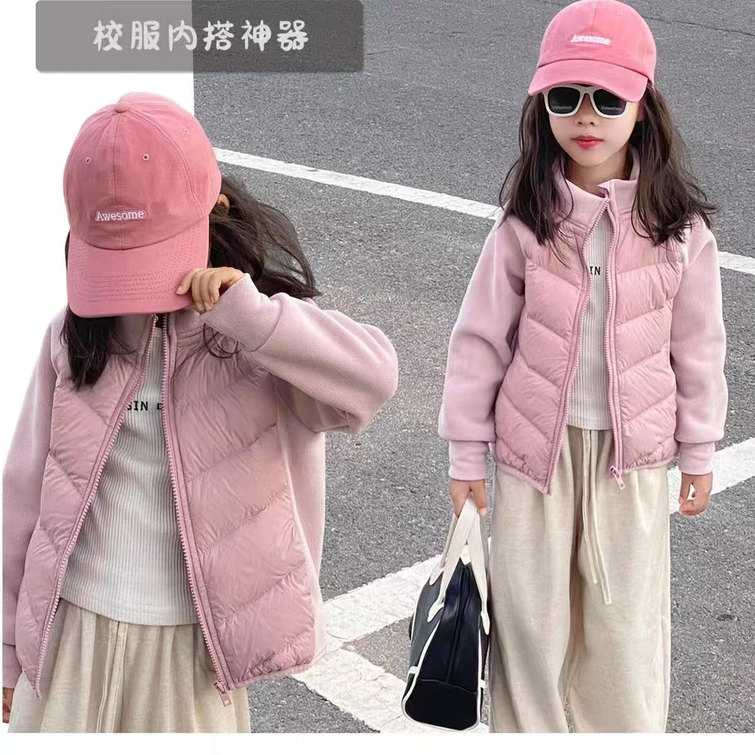 女童轻薄棉服冬装2025新款儿童短款修身外套女孩内胆上衣外套