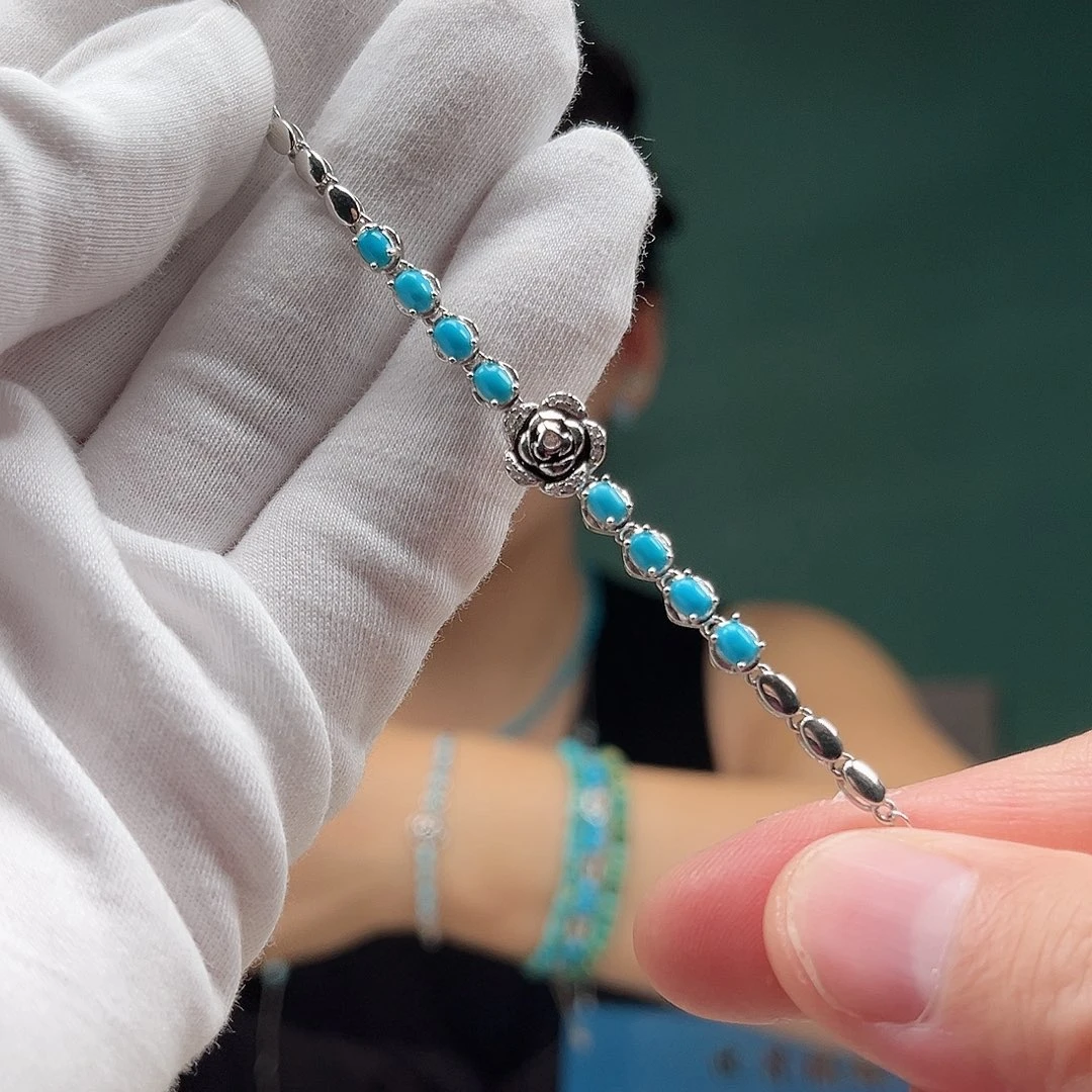 银S925镶嵌绿松石珠宝奇石