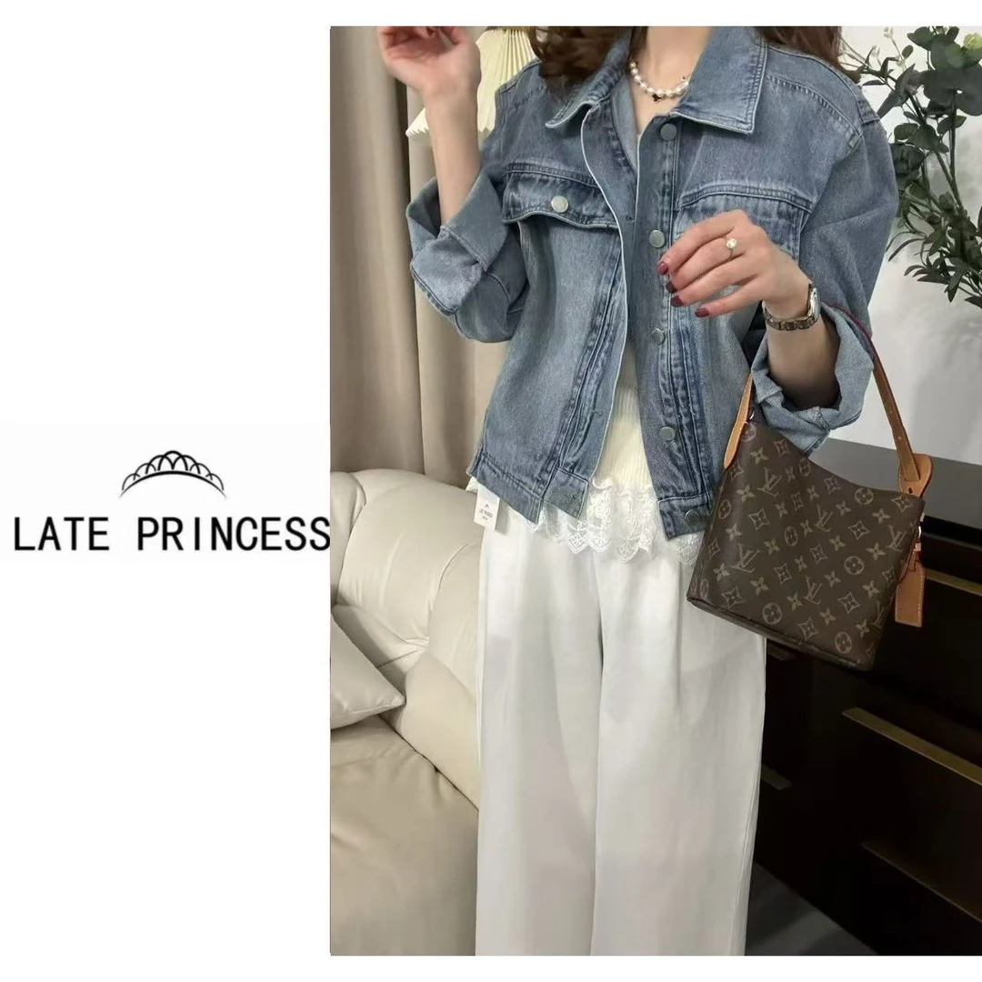LATE PRINCESS【沉溺】单排扣牛仔外套洋气炸街女装外套