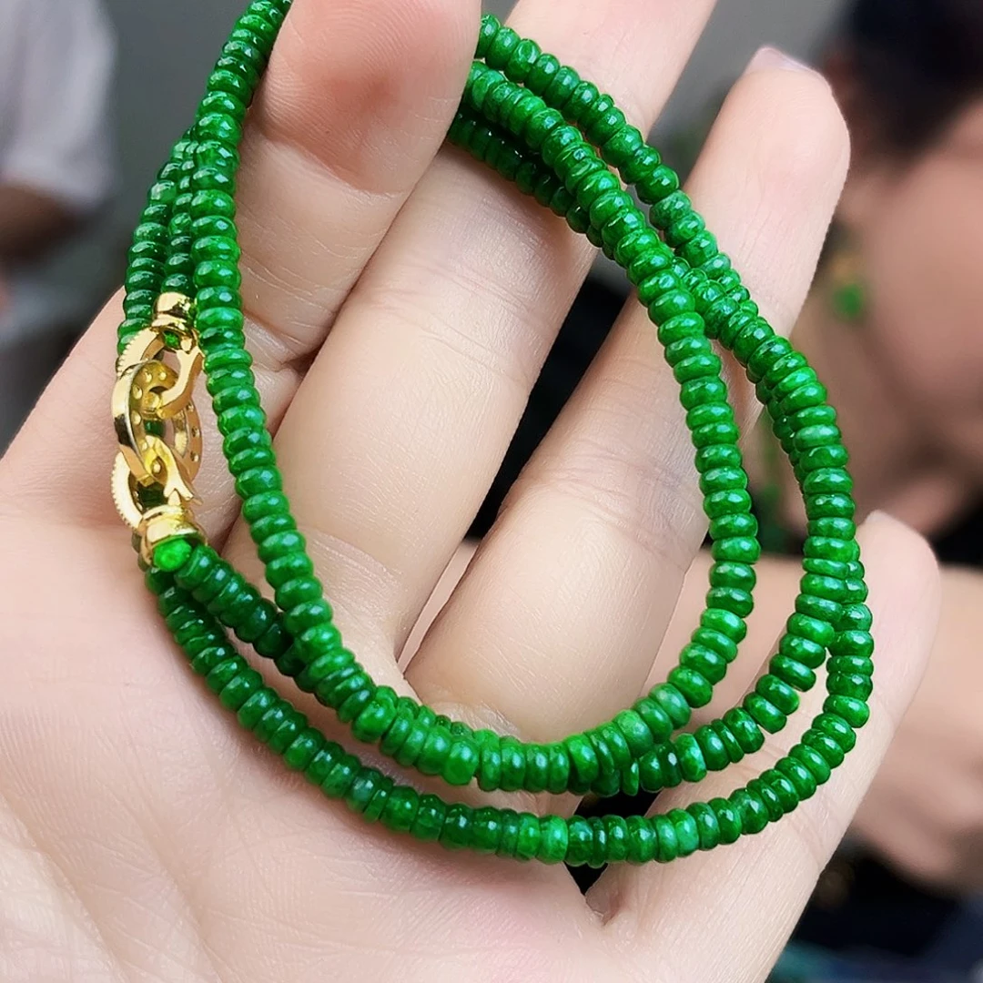 翡翠未镶嵌颈饰项链