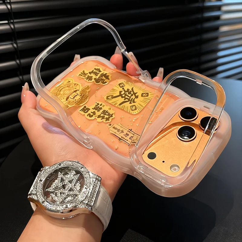 财神手机壳适用苹果16/华为oppo/vivo双支架简约国风流行创意新款