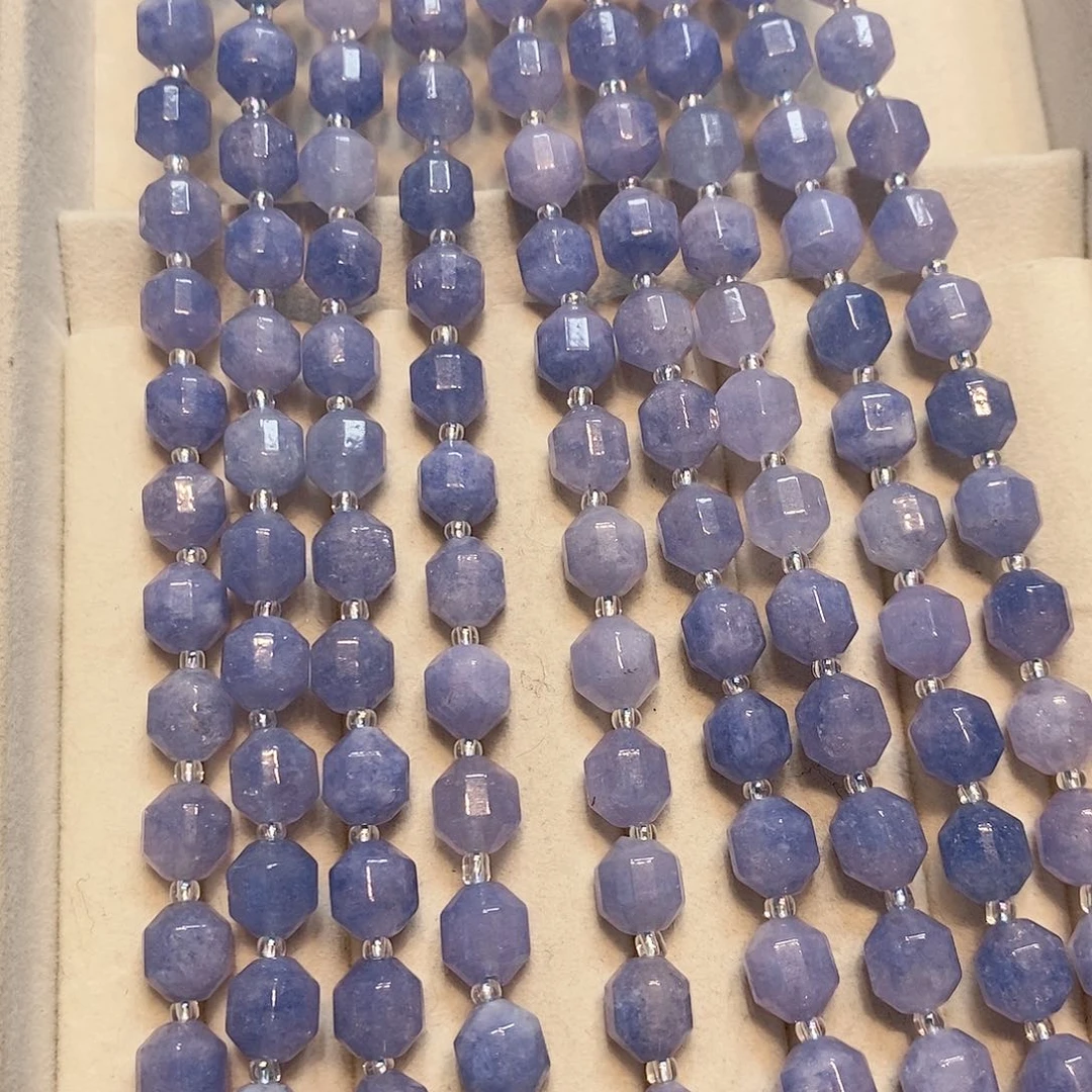 散珠玛瑙/玉髓10mn路路通蓝紫色一条