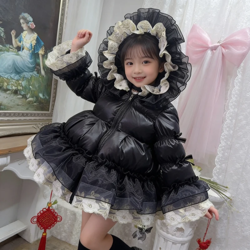 【范范童装优选】冬季公主【金边天鹅】云绒服25423