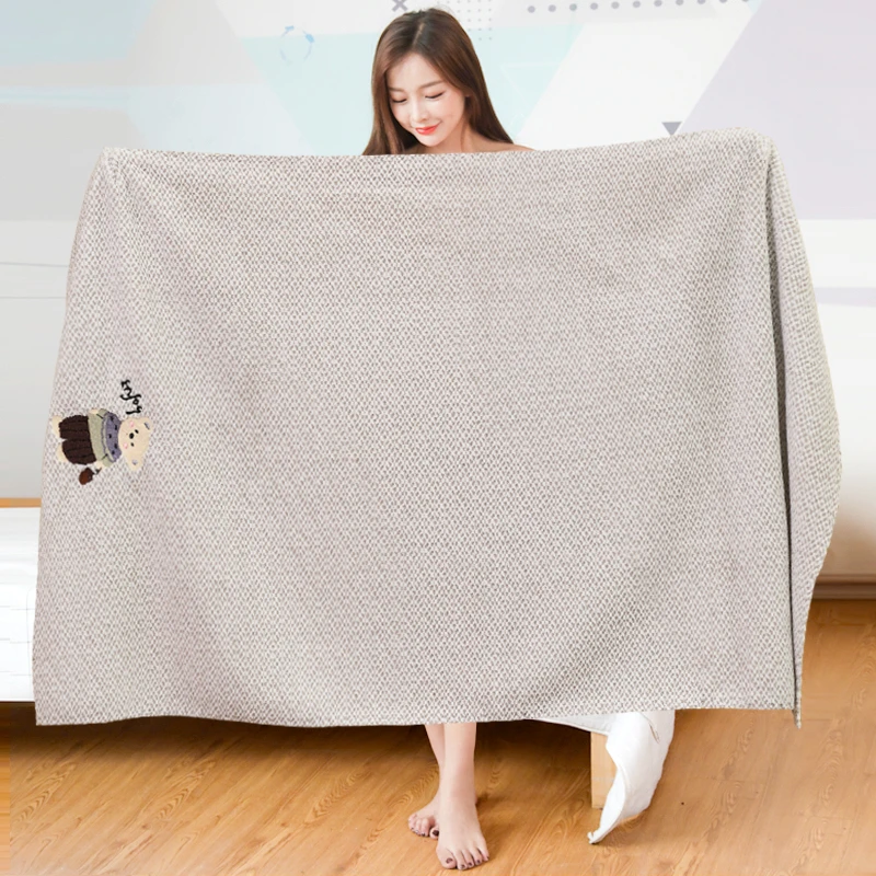 卡通浴巾家用超软吸水速干不掉毛大毛巾成人洗澡裹巾儿童擦身巾