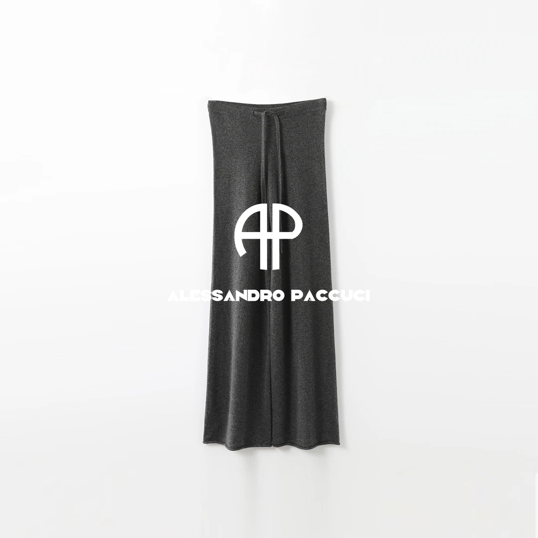 AP洛哥24567X 【单独裤子】山羊绒松紧系带腰时尚百搭九分裤子