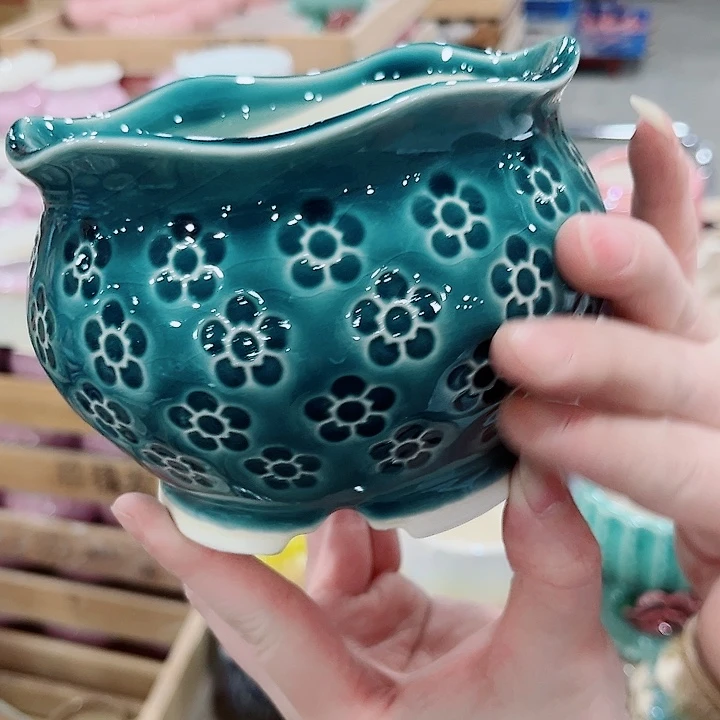 有孔.凑单10元陶瓷花盆发货！