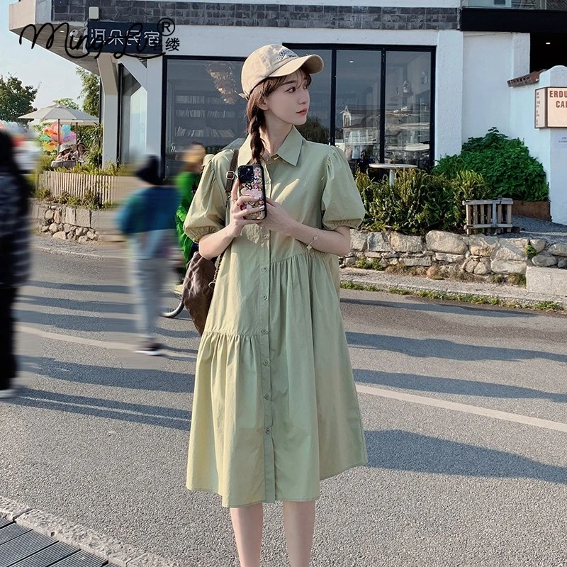 polo连衣裙女夏季遮肚子显瘦法式茶歇初恋活泼减龄小个子a字裙子