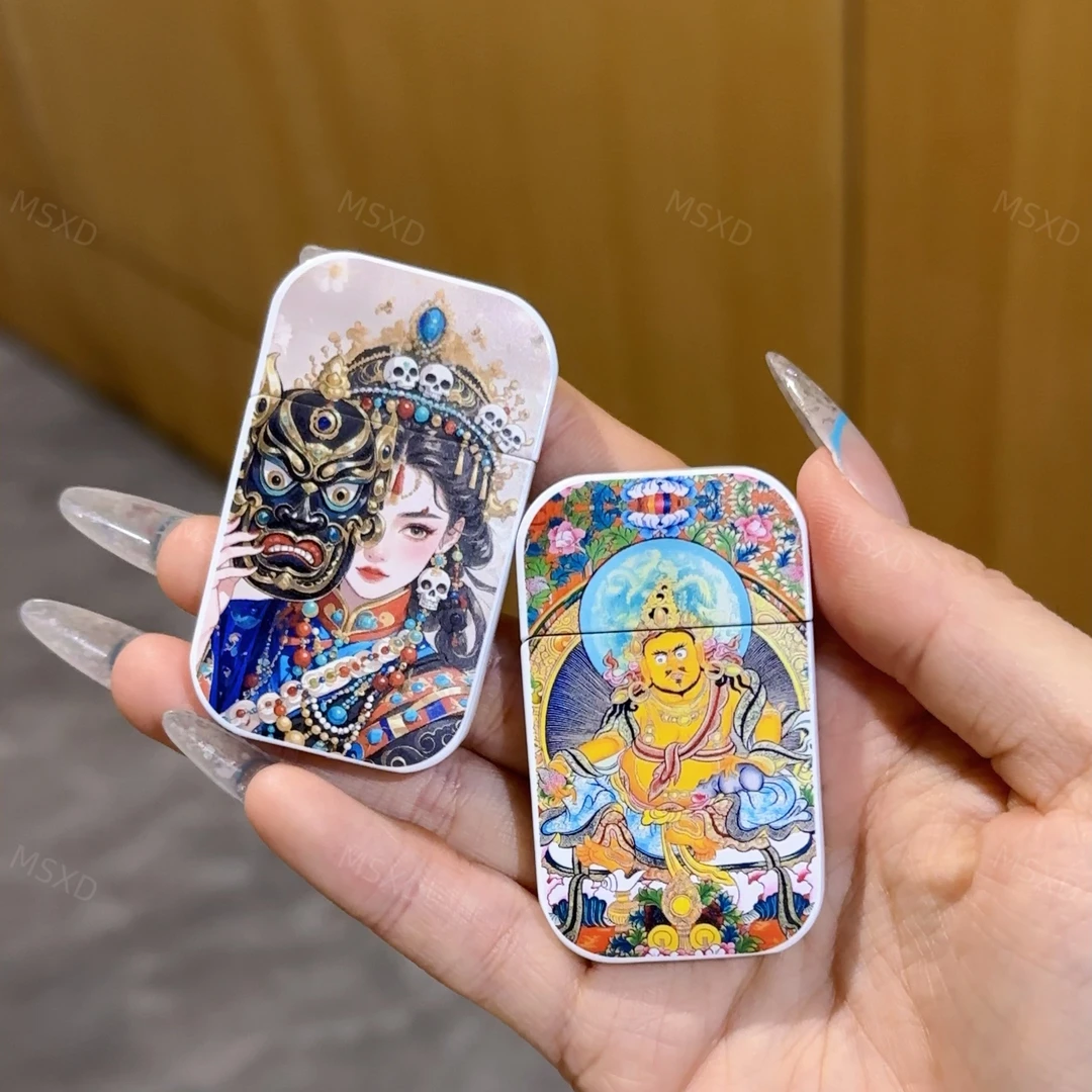 菱形麻将发财红中幺鸡防风夜光打火机绿焰个性送给男朋友闺蜜礼物