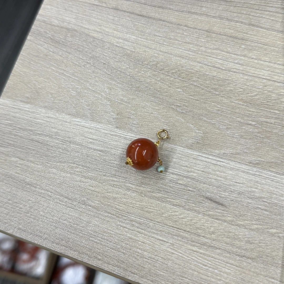 【不二】南红瓦西18K金DIY圆珠吊坠12.5mm±（多样性发）