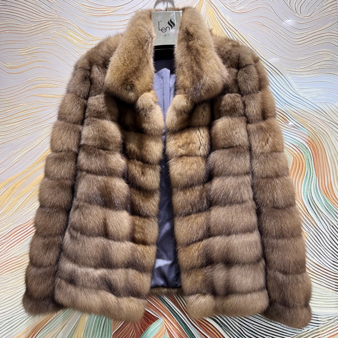 紫貂立领女士外套