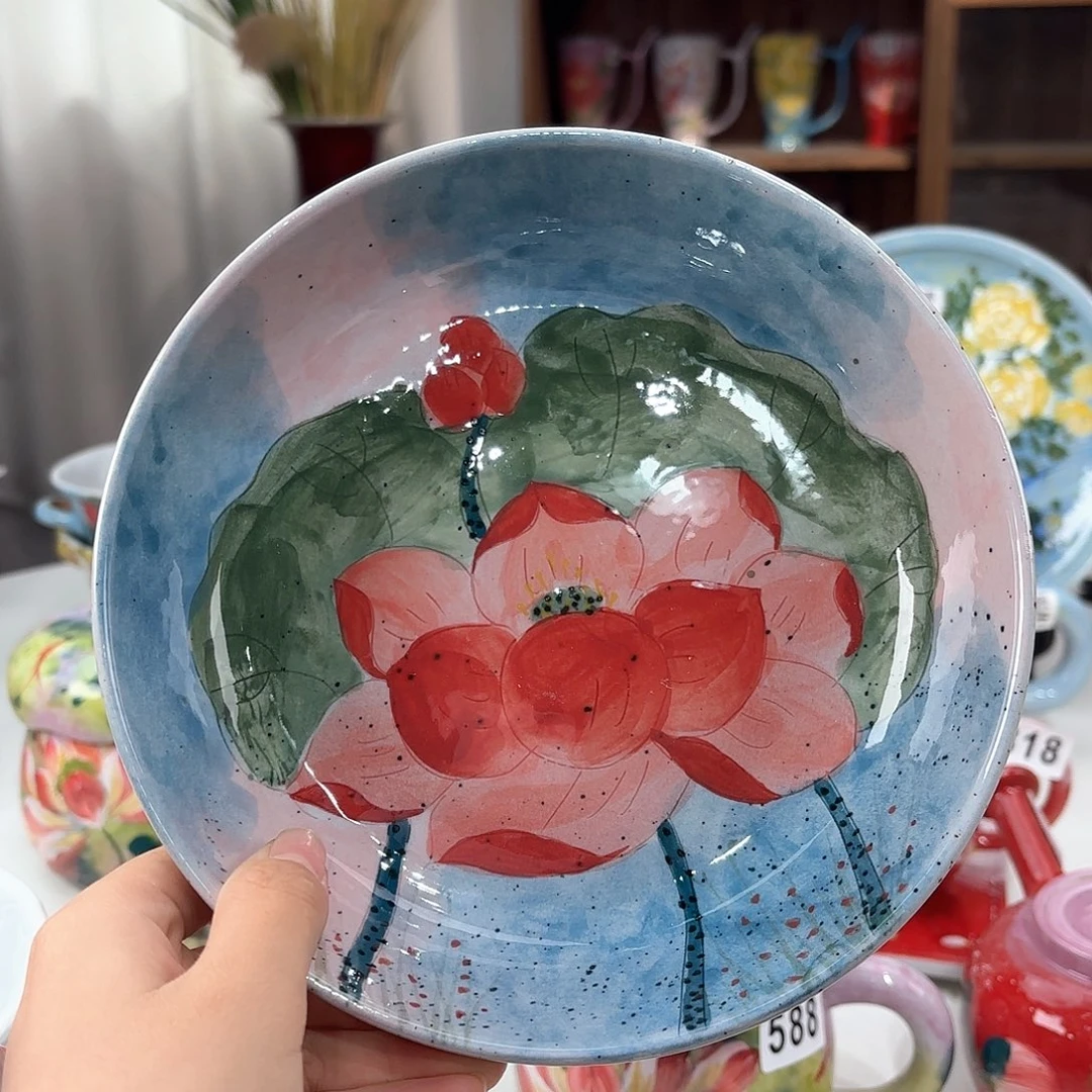 景德镇手绘高温釉下彩陶瓷茶具