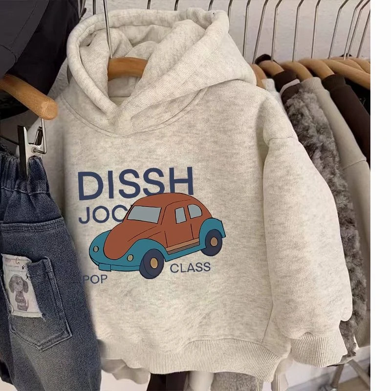 男女童宝宝冬季洋气卫衣2025儿童新加厚加绒连帽卡通上衣一体绒