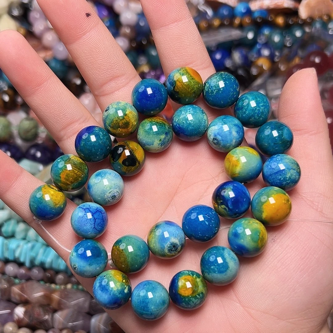 玛瑙/玉髓未镶嵌珠宝半成品L403 天然地球石14m