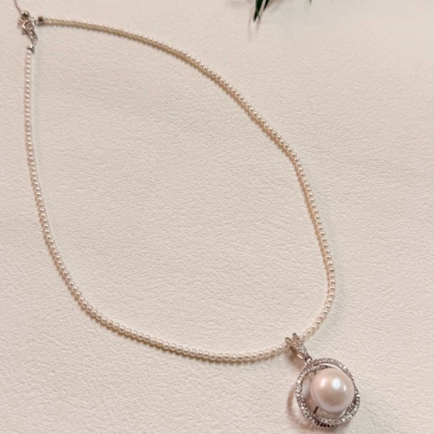 【六六中古】孤品优雅淡水珍珠s925项链ty3151链长41-45珠子2.5