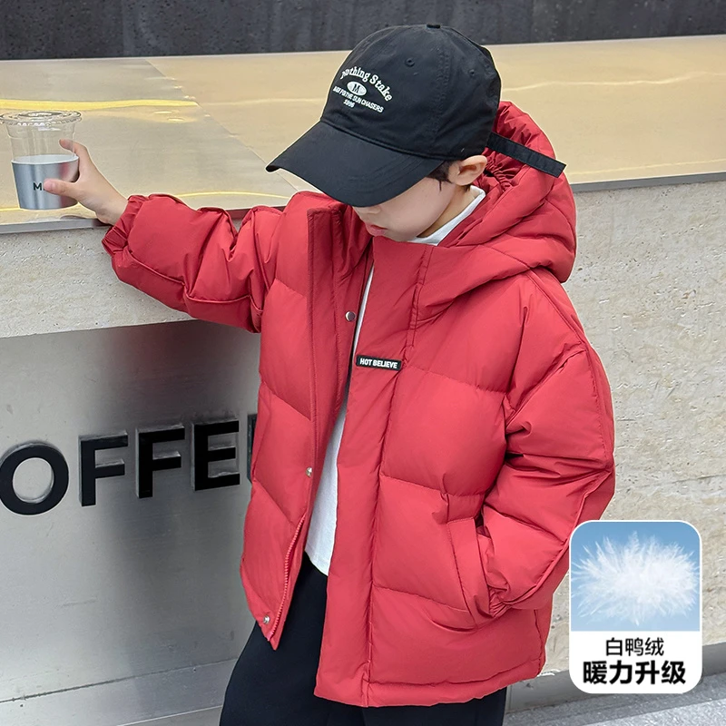 儿童羽绒服童装男童冬季宝宝三防加厚面包服2024短款冬装保暖外套