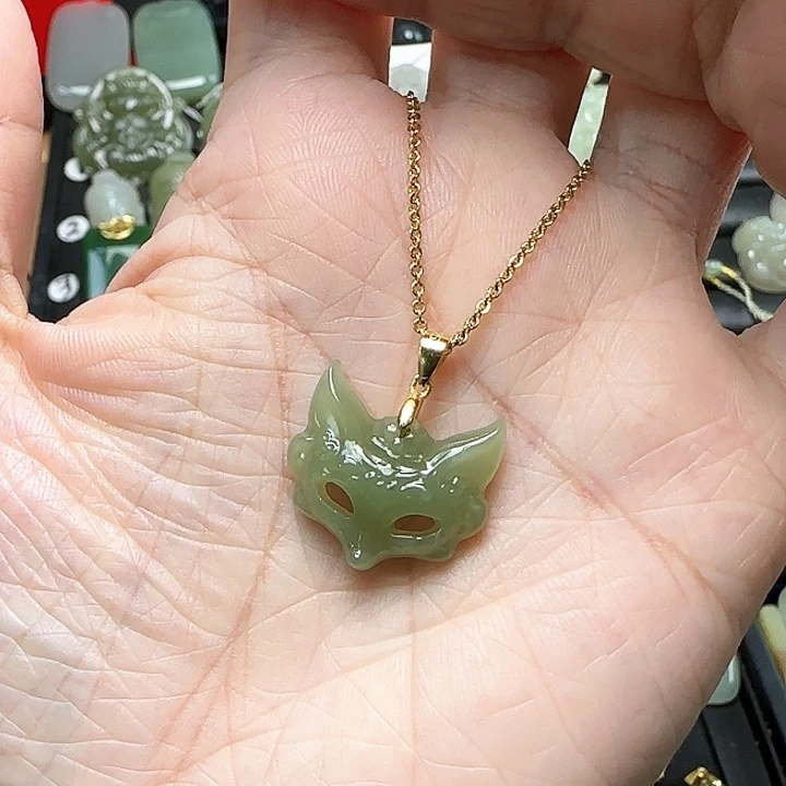 颈饰银S925镶嵌和田玉