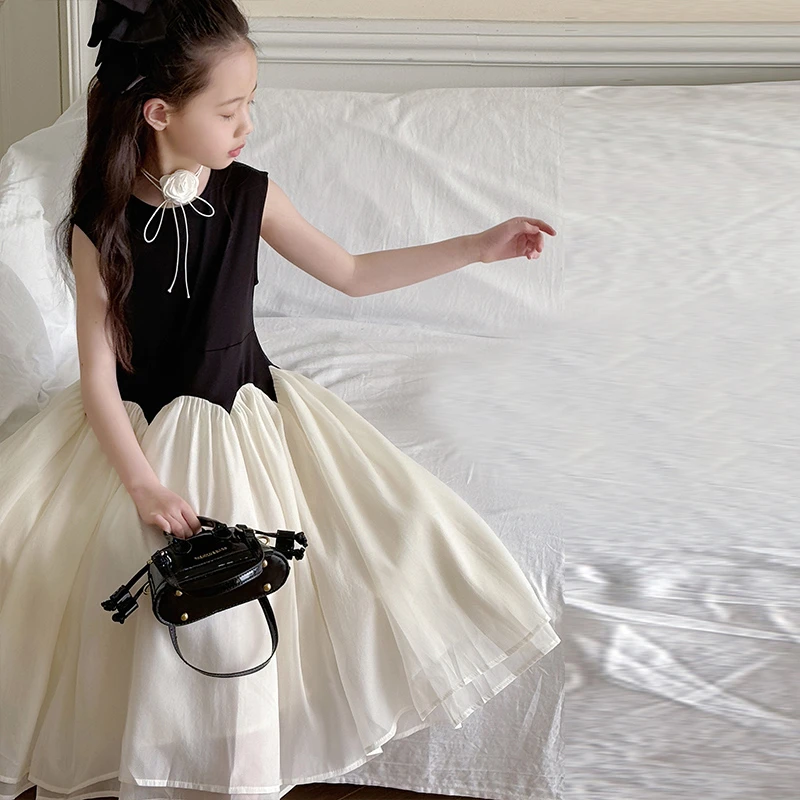 儿童2025年夏装大女童装裙子夏季背心吊带连衣裙宽松显瘦款花苞裙