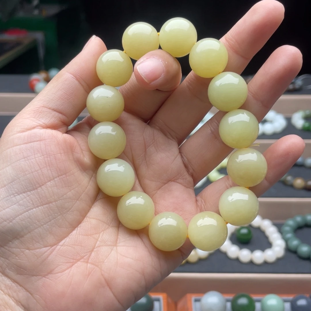 和田玉手链未镶嵌卡16