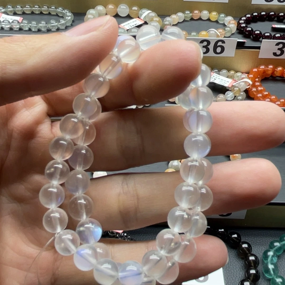 水晶手链未镶嵌天然白月光水晶手串