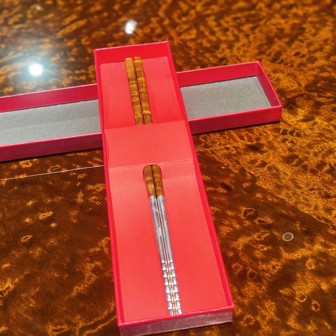 金丝楠木足银筷子