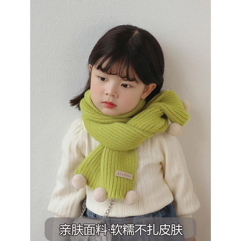 儿童围巾女童冬季防风保暖围脖女孩秋冬2025新款宝宝针织护颈脖套