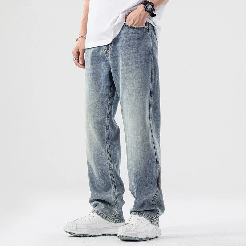 春秋水洗男士休闲直筒牛仔裤2025夏季新款潮流复古百搭长裤青少年