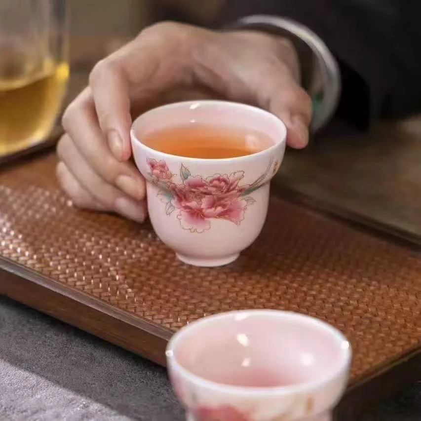 粉泥牡丹葫芦主人杯1639